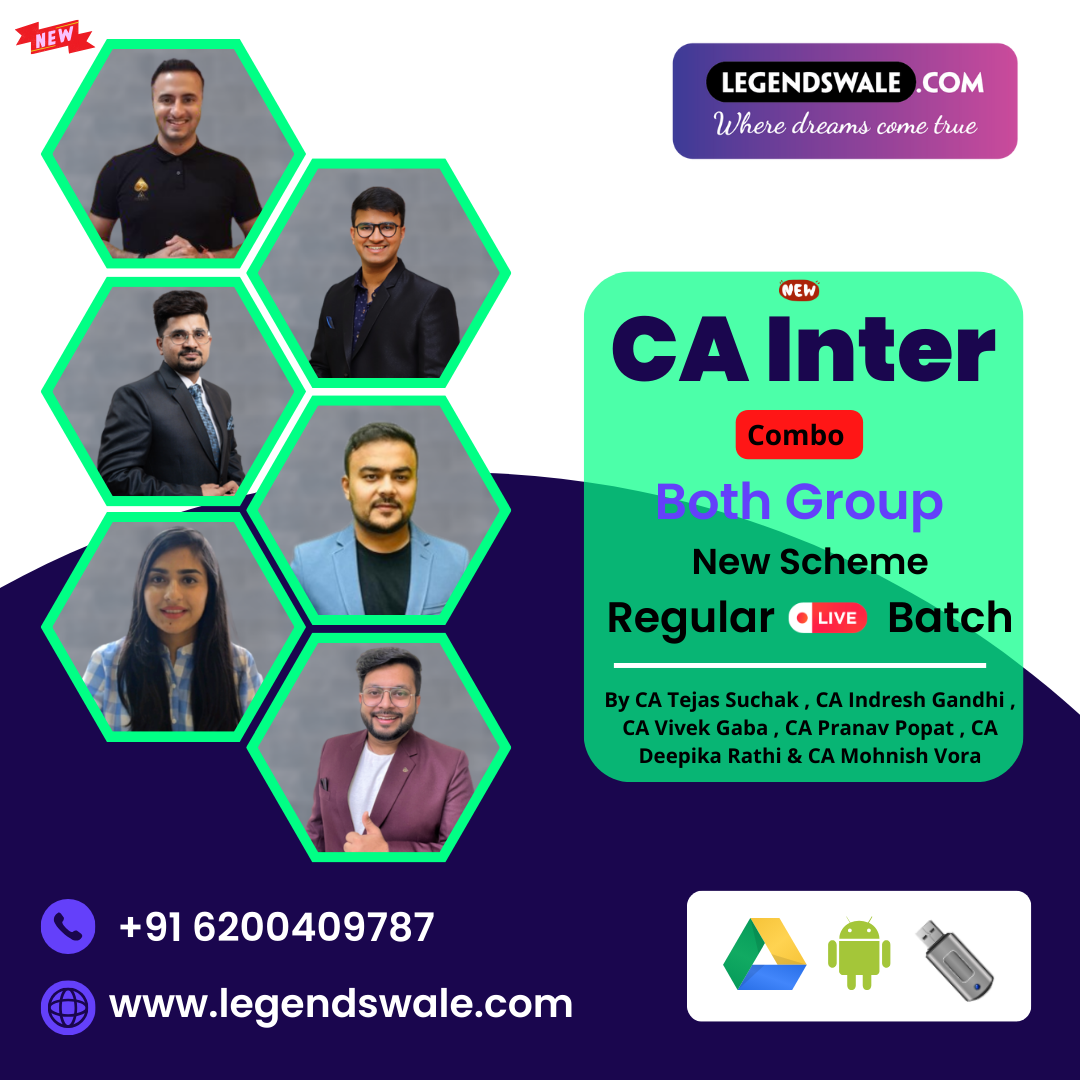 CA Inter New Syllabus Combo Both Group Regular Live Batch By Ultimate CA - CA Tejas Suchak , CA Indresh Gandhi , CA Vivek Gaba , CA Pranav Popat , CA Deepika Rathi & CA Mohnish Vora