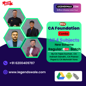 CA Foundation New Syllabus Combo All 4 Subjects Regular Live Batch By Ultimate CA - CA Tejas Suchak ,CA Indresh Gandhi , CA Pranav Popat & CA Mohnish Vora