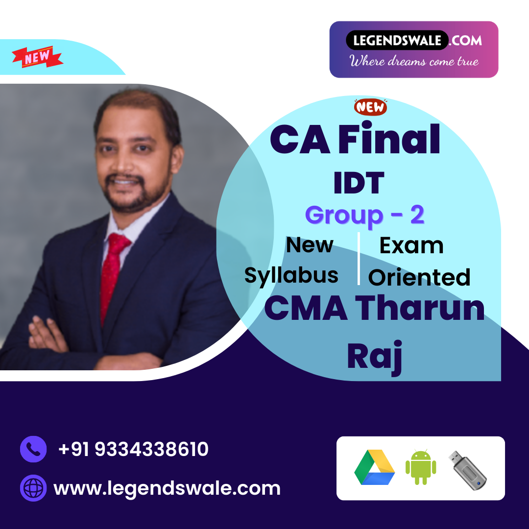 CA Final New Syllabus Indirect Tax (IDT) Exam Oriented Batch By CMA Tharun Raj