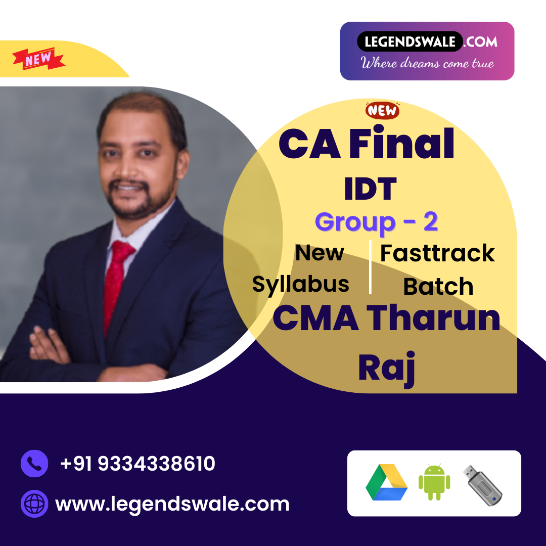 CA Final New Syllabus Indirect Tax (IDT) Fasttrack Batch By CMA Tharun Raj