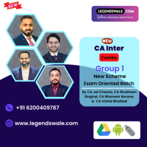 CA Inter New Syllabus Combo Group 1 Adv. Accounting , Law, DT, IDT Exam Oriented Batch By CA Jai Chawla, CA Shubham Singhal, CA Bhanwar Borana and CA Vishal Bhattad
