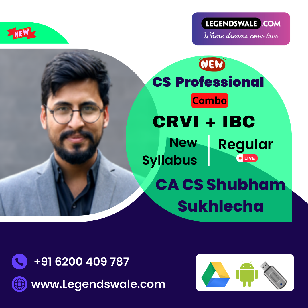 CS Professional New Syllabus Corporate restructuring , valuation and insolvency- CRVI Regular Batch By CA CS Shubham Sukhlecha