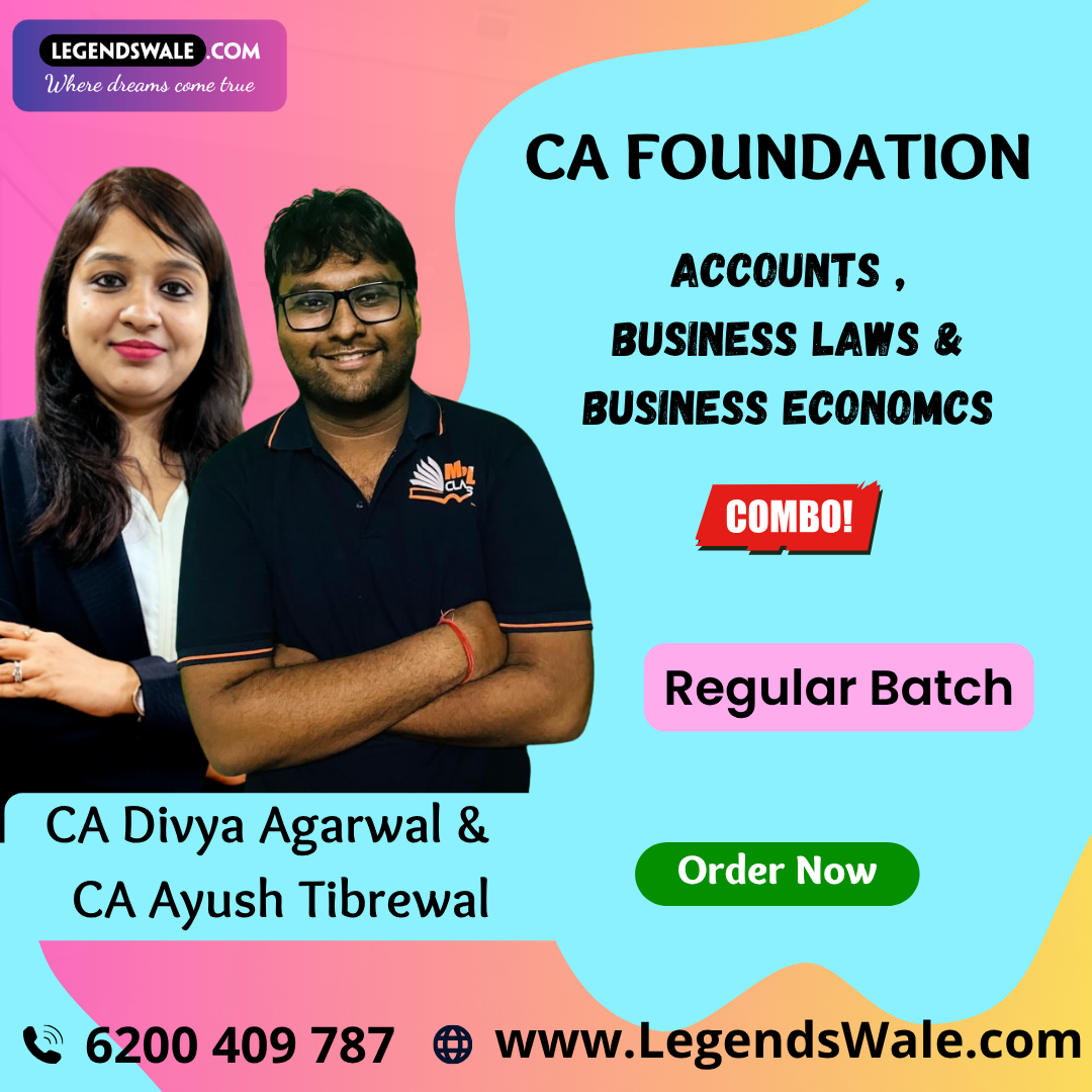 CA Foundation Combo Accounts , Business Laws & Business Economics Regular Batch By CA Ayush Tibrewal & CA Divya Agarwal